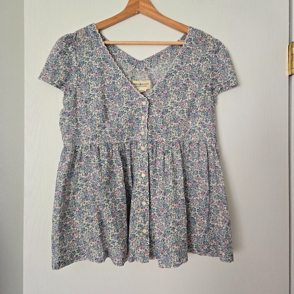 ✨ NWT Denim & Supply Floral Babydoll Button Up Shirt, Large